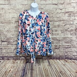 Disney Alice Through The Looking Glass Floral Tie Hem Blouse